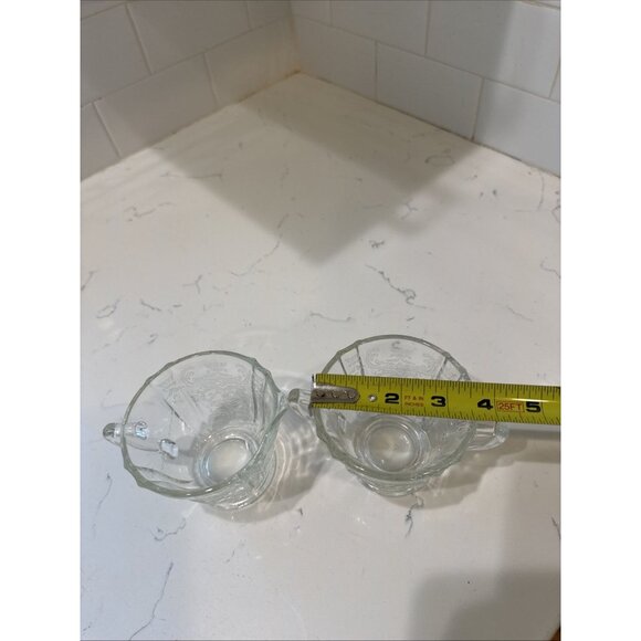 Madrid Clear Depression Glass Creamer & Sugar Federal Glass Company Vintage - Picture 13 of 15